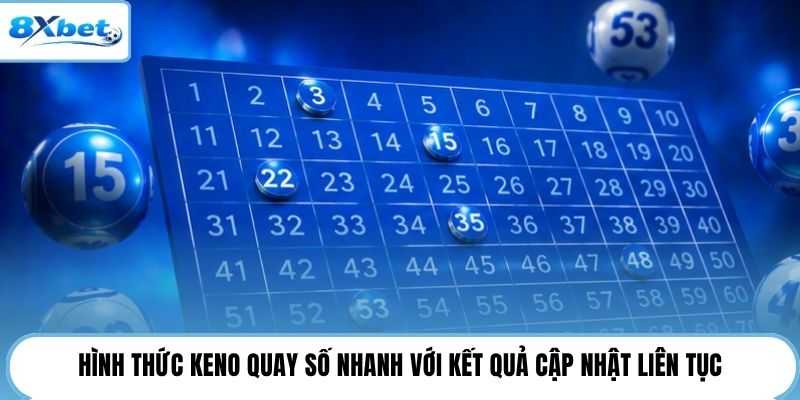 Hình thức Keno quay số nhanh với kết quả cập nhật liên tục